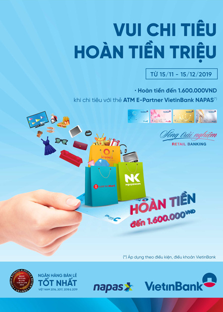 Hoàn đến 1,6 triệu đồng cho chủ thẻ VietinBank E-Partner Napas - Ảnh 1.