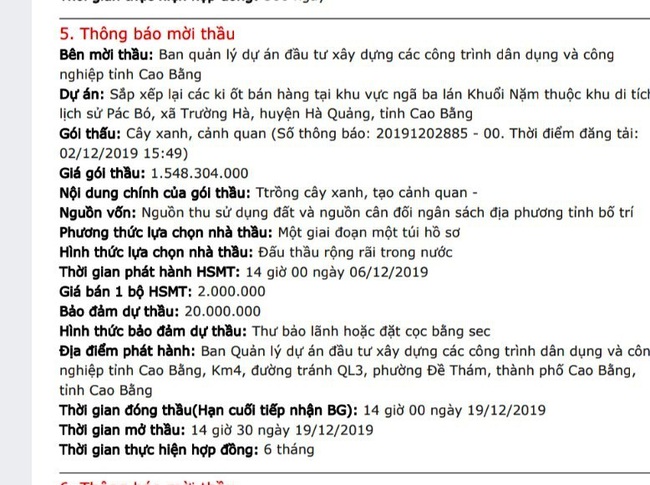 Cao Bằng: Nghi vấn Ban quản lý dự án bắt tay thông thầu với doanh nghiệp - Ảnh 3.