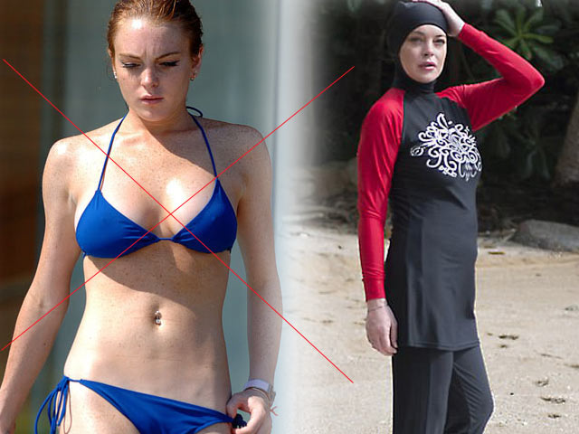 U30 Lindsay Lohan già như 50 vì mặc bikini người Hồi