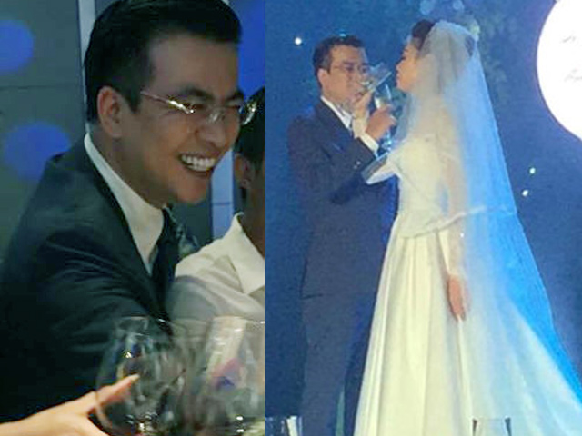 Giám đốc VTV24 Quang Minh ”cười thả ga” trong lễ cưới vợ trẻ kém 10 tuổi