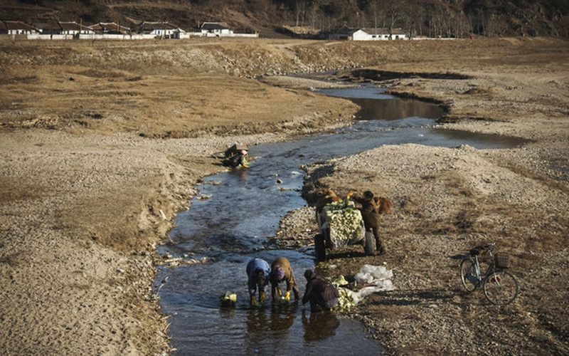 Một góc vùng đông bắc Triều Tiên trong những ngày mùa đông.