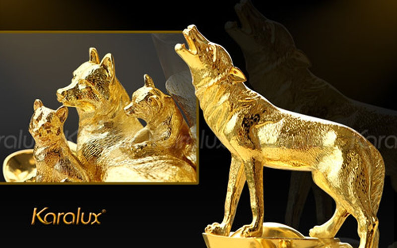 4. Tượng vàng hình con chó Tượng phong thủy hình chó bằng đồng mạ vàng với các kích cỡ khác nhau là sản phẩm độc đáo được chọn làm quà tặng dịp Tết Mậu Tuất. Giá bán dao động từ vài trăm nghìn đến vài chục triệu đồng. Ảnh: Karalux. 