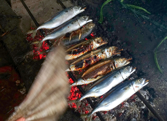 Ngoài dùng quạt điện, nhiều chủ hàng cũng dùng quạt giấy để giữ nhiệt độ cho than. Chị Thu (53 tuổi, trú xã Hộ Độ) cho biết, mỗi mẻ cá được nướng trong thời gian khoảng 25 phút, việc này đòi hỏi lật đều tay, nếu không cá rất dễ bị cháy.