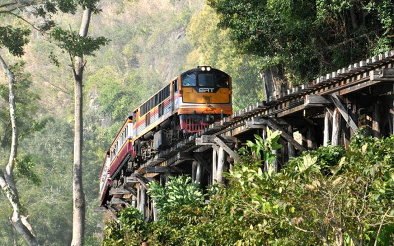 Đường ray tử thần, Thái Lan: Đường ray này nằm tại tỉnh Kanchanaburi ở Thái Lan, giáp biên giới với Myanmar.