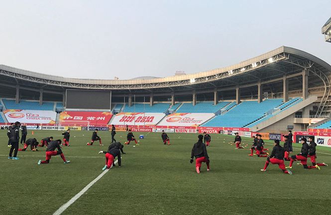 Chiều nay, U23 Việt Nam đã có buổi tập làm quen sân đấu.