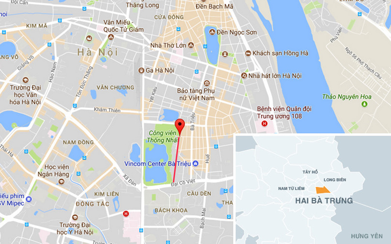 Dự án phố Nguyễn Đình Chiểu kéo dài (vạch đỏ). Ảnh: Google Maps.