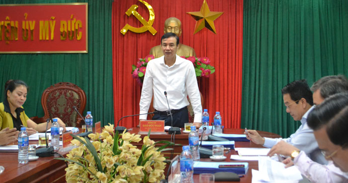 Phó Bí thư Thành ủy Hà Nội Đào Đức Toàn phát biểu.