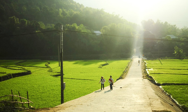 Những con đường thênh thang, phẳng lỳ đã trở nên quen thuộc và phổ biến ở nhiều vùng quê. T.L