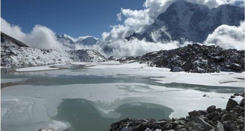 Sông băng Khumbu ngày càng mở rộng. Ảnh: C. Scott Watson/Đại học Leeds.