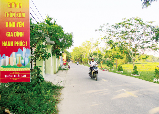 Diện mạo nông thôn ở xã Hòa Nhơn ngày càng văn minh, hiện đại.