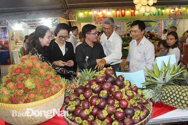 Nhiều loại trái cây đặc sản Đồng Nai được quảng bá tại Ngày hội du lịch Đồng Nai năm 2019.