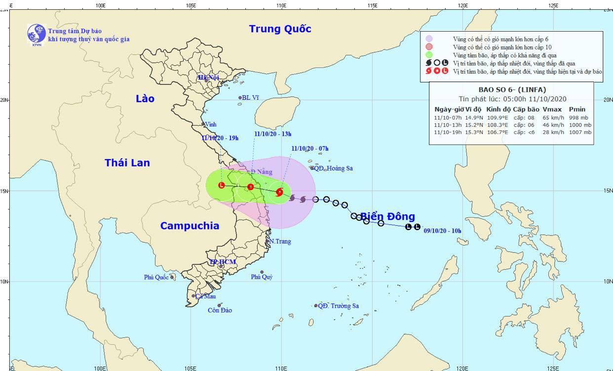 Khẩn cấp: Bão số 6 đã tiến sát vùng biển Quảng Nam - Bình Định, đổ bộ đất liền trong hôm nay  - Ảnh 1.