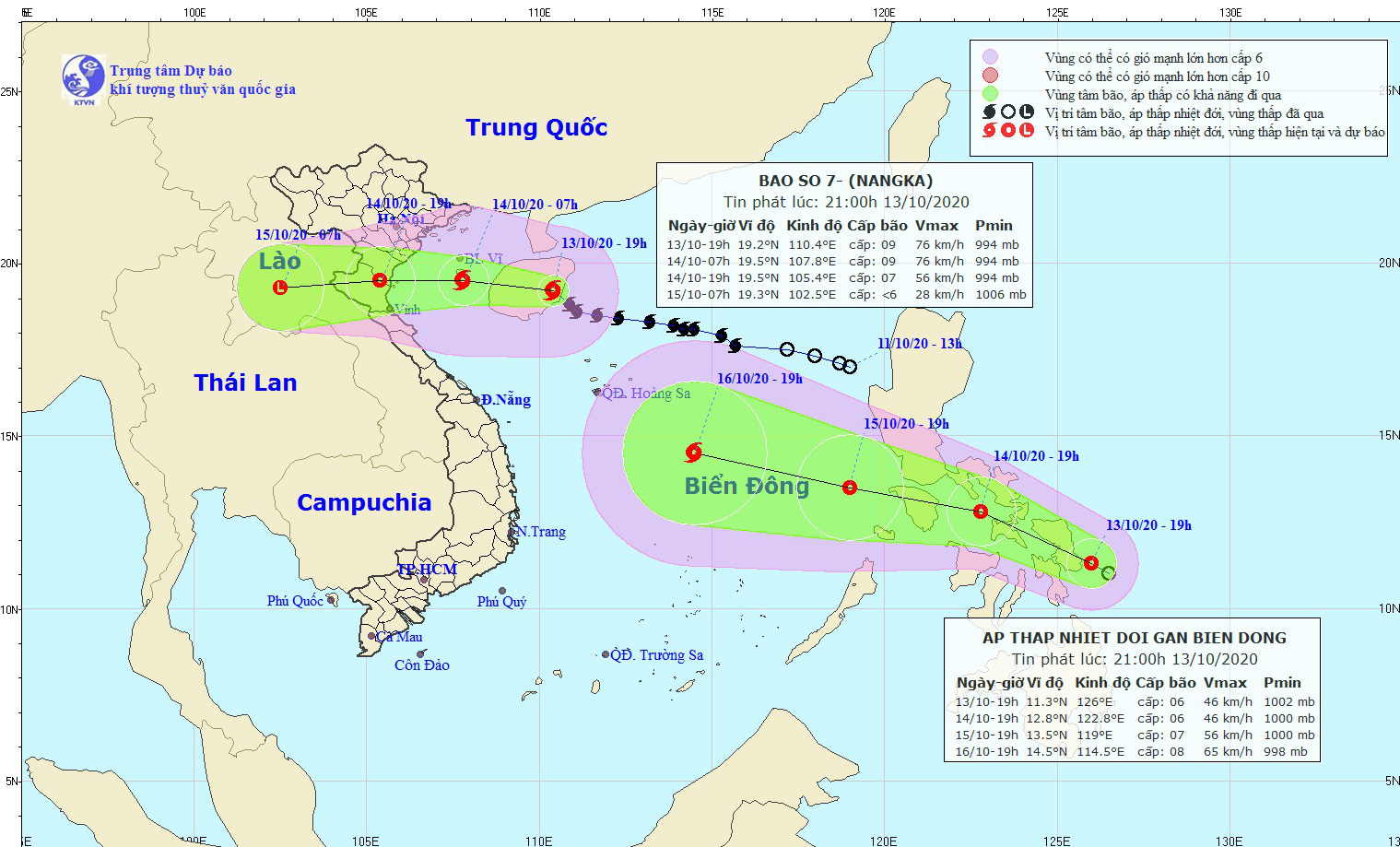 Ngày mai, 14/10, bão số 7 vào vịnh Bắc Bộ, một áp thấp nhiệt đới lại hình thành trên biển Đông - Ảnh 1.