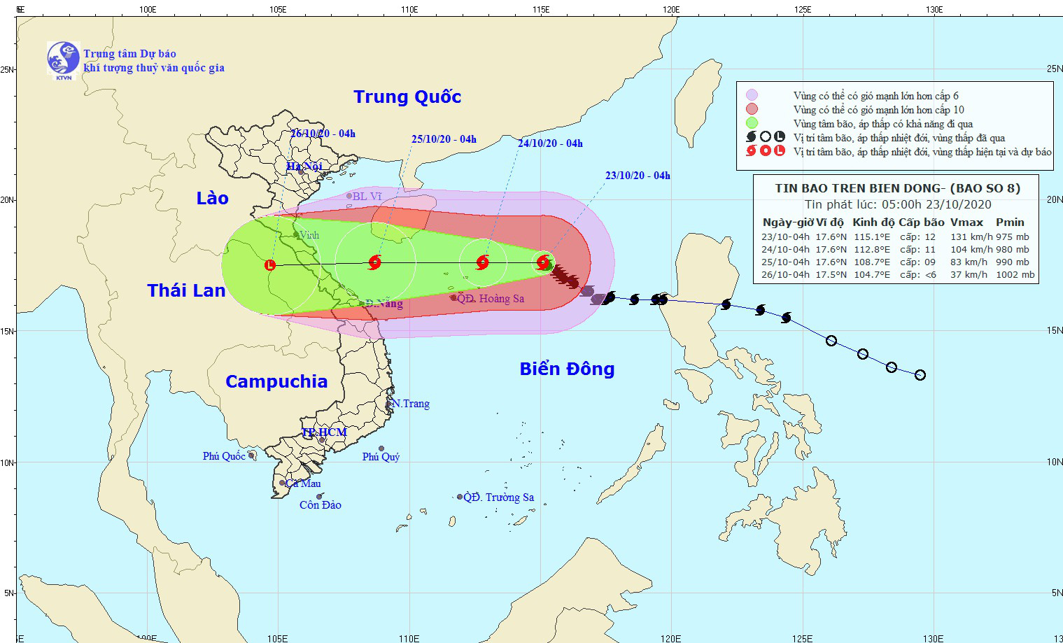 Bão số 8 cách quần đảo Hoàng Sa 320km, giật tới cấp 15 - Ảnh 1.