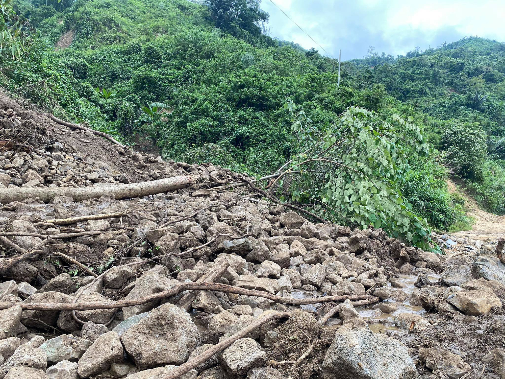 Sạt lở núi ở Phước Sơn: Tìm thấy 1 thi thể, điều 50 cán bộ cắt rừng chi viện - Ảnh 1.