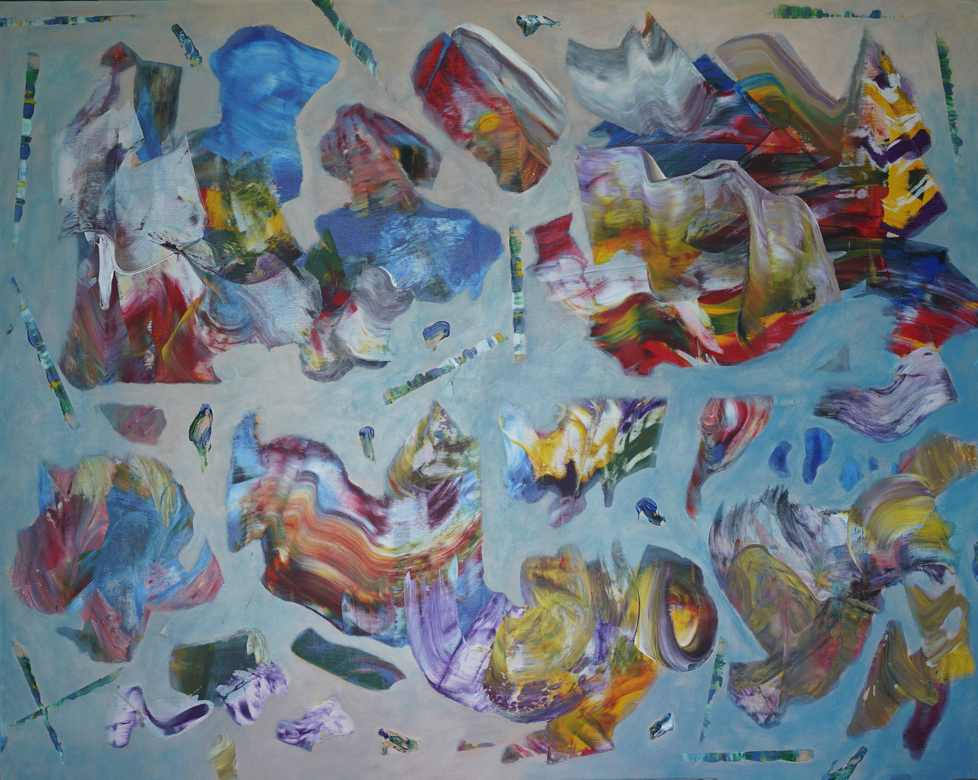 Những khối màu uốn lượn trong triển lãm &quot;Người bay và giấc mơ siêu thực&quot; của họa sĩ Đinh Phong - Ảnh 3.