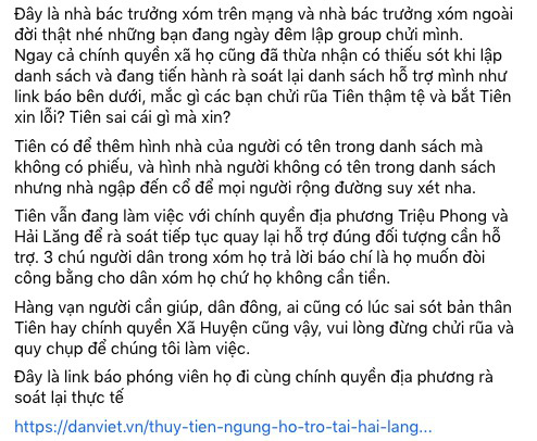 Thuỷ Tiên ngừng hỗ trợ tại Hải Lăng (Quảng Trị): Người dân đang đợi, xin dừng cãi nhau - Ảnh 1.