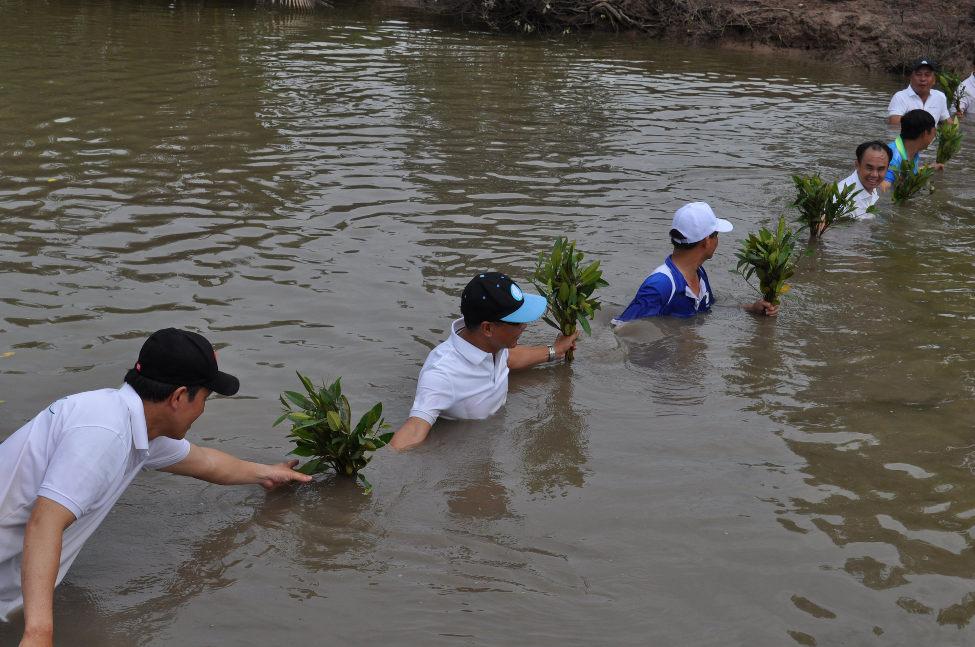 Agribank Chi nhánh Trà Vinh trồng mới 1.700 cây xanh khu vực rừng phòng hộ ven biển  - Ảnh 4.