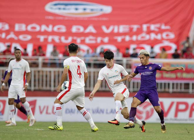 Hoàng Đức đã chơi hay giúp Viettel đá bại Sài Gòn 1-0 để lên ngôi vô địch V.League 2020. Ảnh: 24h