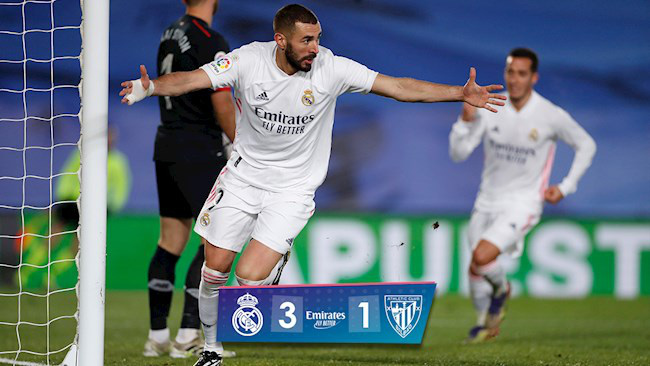 Real Madrid đánh bại Athletic Bilbao, HLV Zidane đưa Benzema &quot;lên mây xanh&quot; - Ảnh 1.