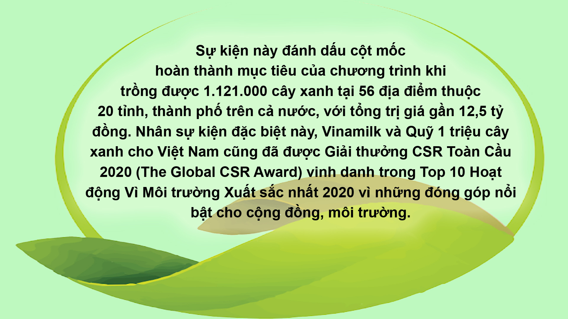 Vinamilk hoàn thành mục tiêu trồng hơn 1,1 triệu cây xanh cho Việt Nam năm 2020 - Ảnh 1.