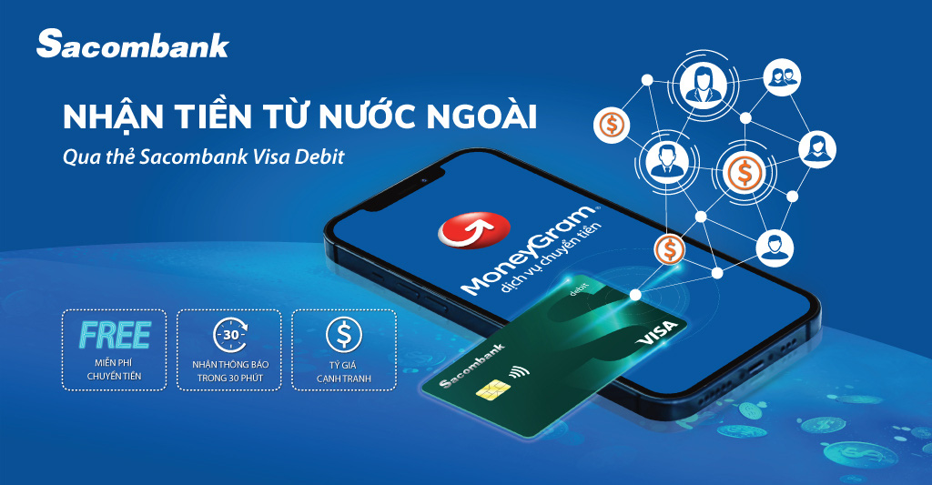 Nhận tiền từ nước ngoài bằng thẻ Sacombank Visa Debit - Ảnh 1.