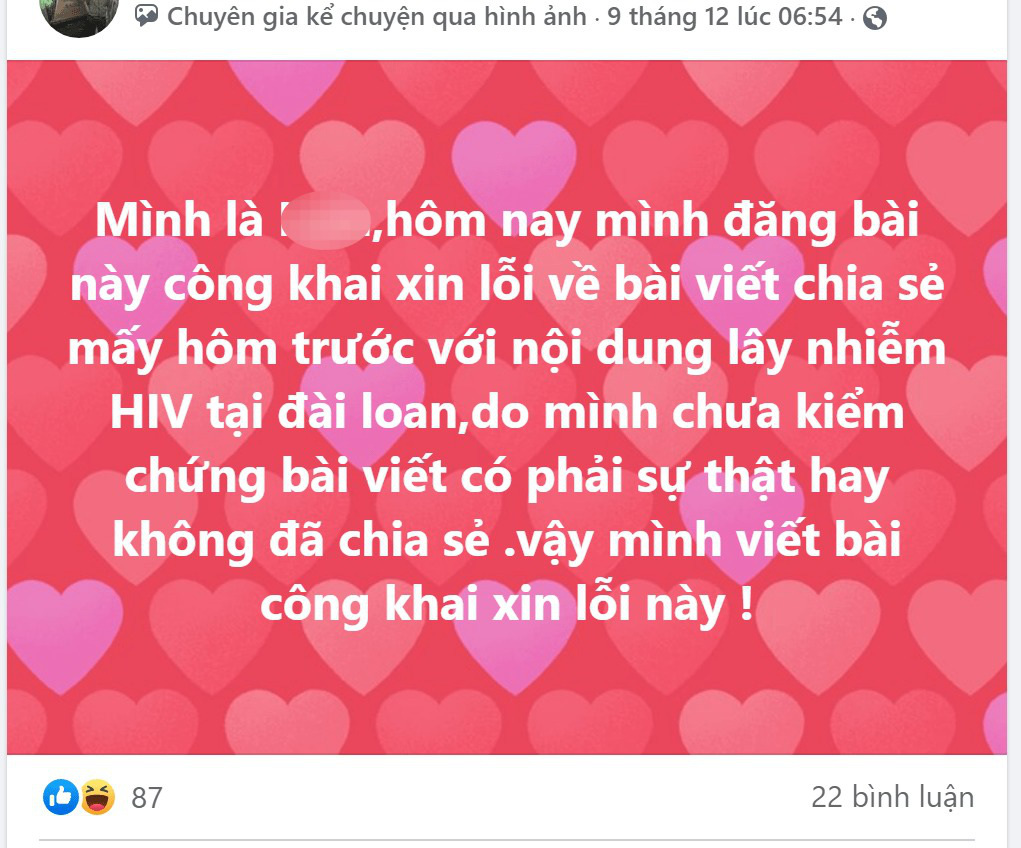 Phạt người đăng tin sai &quot;người Việt tại Đài Loan nhiễm HIV từ du học sinh&quot; - Ảnh 2.