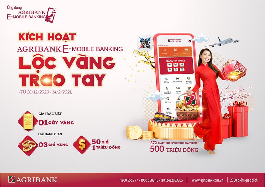 Rộn ràng đón năm mới cùng chương trình “Kích hoạt Agribank E-Mobile Banking -Lộc vàng trao tay” - Ảnh 1.