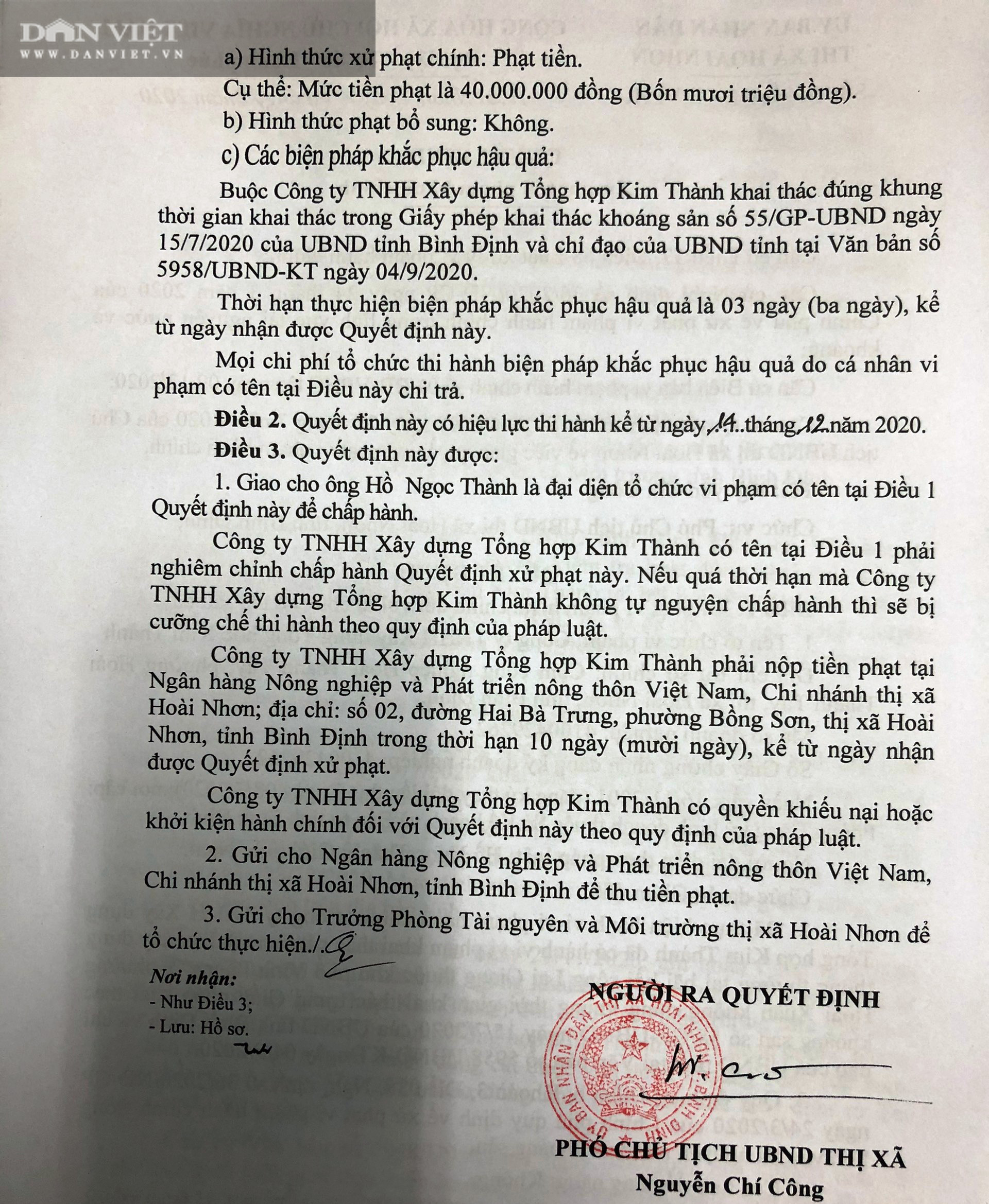 “Phớt lờ” quy định của Chủ tịch tỉnh Bình Định, doanh nghiệp khai thác cát bị chính quyền phạt 40 triệu   - Ảnh 2.