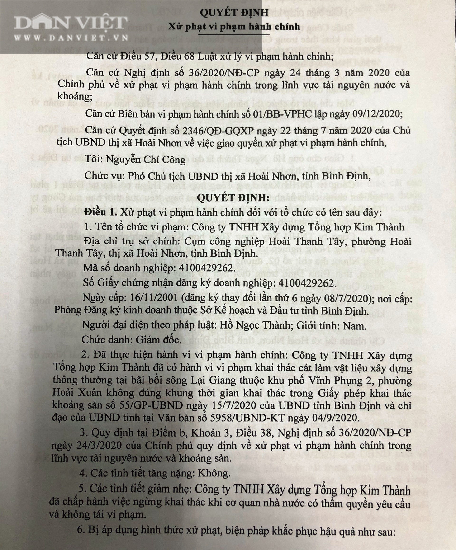 “Phớt lờ” quy định của Chủ tịch tỉnh Bình Định, doanh nghiệp khai thác cát bị chính quyền phạt 40 triệu   - Ảnh 1.