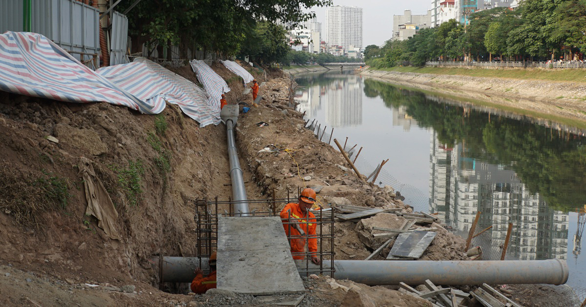 Cận cảnh công trình tách nước thải khỏi sông Tô Lịch - Ảnh 2.