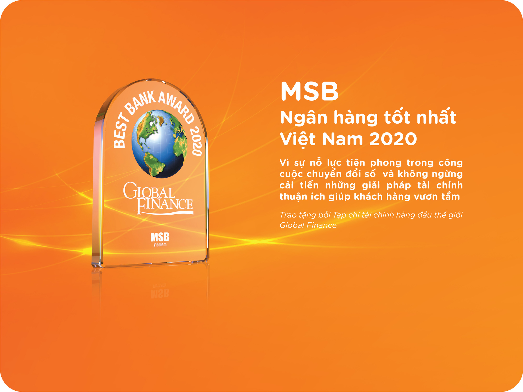 MSB được vinh danh là &quot;Ngân hàng tốt nhất Việt Nam năm 2020&quot; - Ảnh 1.
