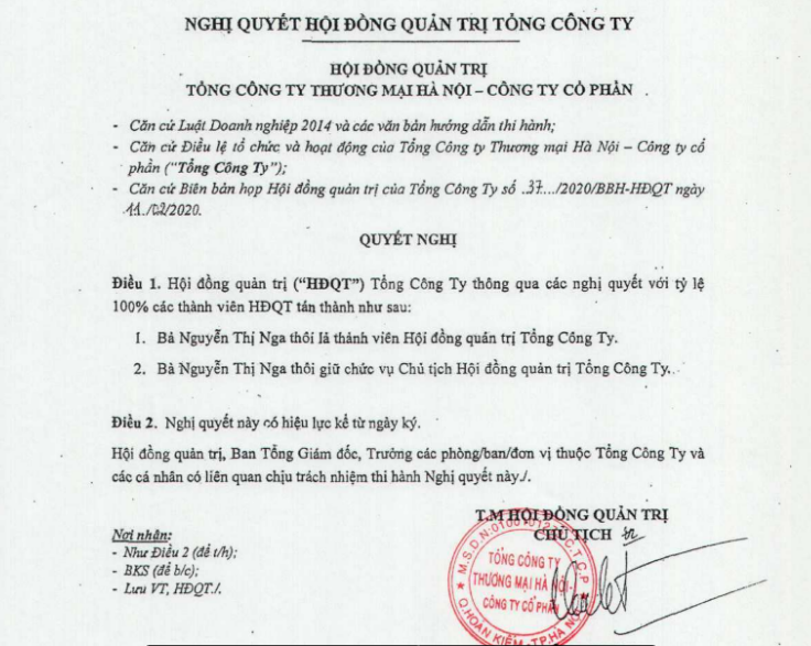 Bà Nguyễn Thị Nga rời ghế Chủ tịch HĐQT Hapro, doanh nghiệp sở hữu gần 100 mảnh đất vàng Hà Nội - Ảnh 1.