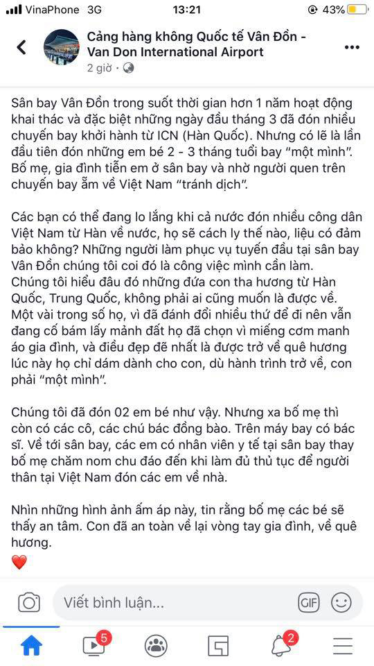 Cháu bé 2 tháng tuổi “một mình” từ Hàn Quốc về nước tránh dịch Covid-19 - Ảnh 1.