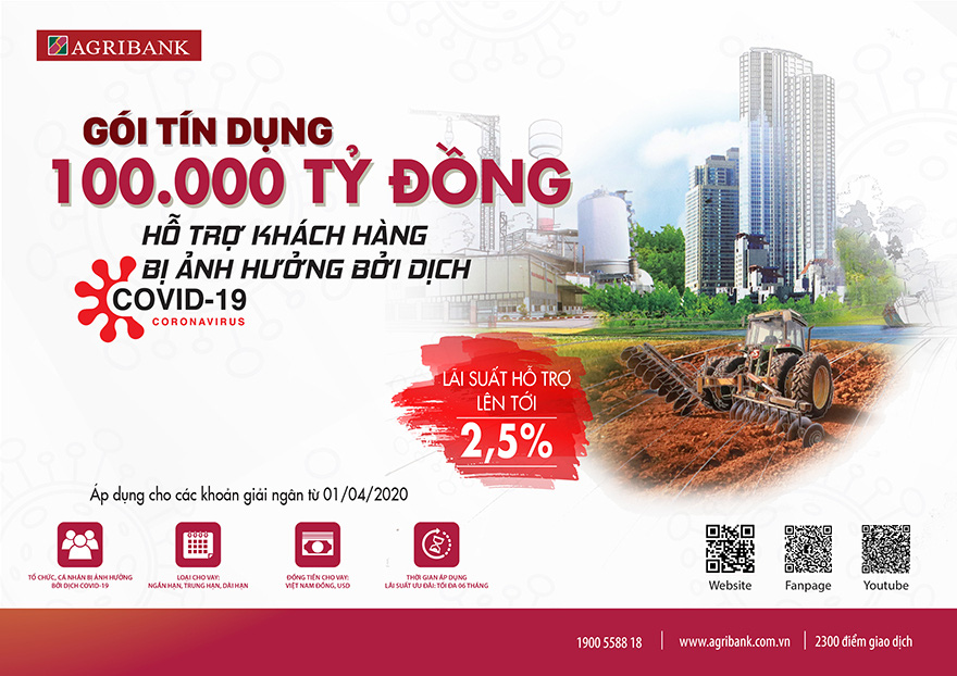 Agribank tiếp tục giảm lãi suất đối với gói tín dụng 100.000 tỷ đồng hỗ trợ khách hàng bị ảnh hưởng dịch Covid-19 - Ảnh 1.