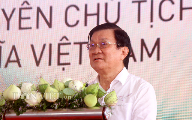 Nguyên Chủ tịch nước Trương Tấn Sang chia sẻ tại buổi lễ khởi công dự án KCN Việt Phát