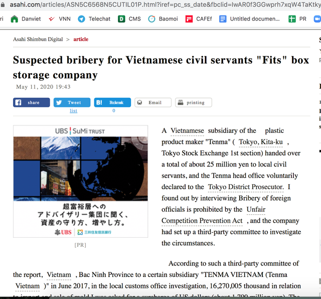 Chân dung Công ty Tenma Nhật Bản nghi hối lộ quan chức thuế, hải quan Việt Nam - Ảnh 1.