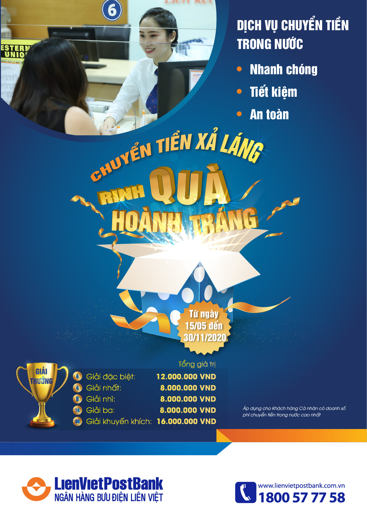 &quot;Chuyển tiền xả láng – rinh quà hoành tráng&quot; cùng LienVietPostBank - Ảnh 1.