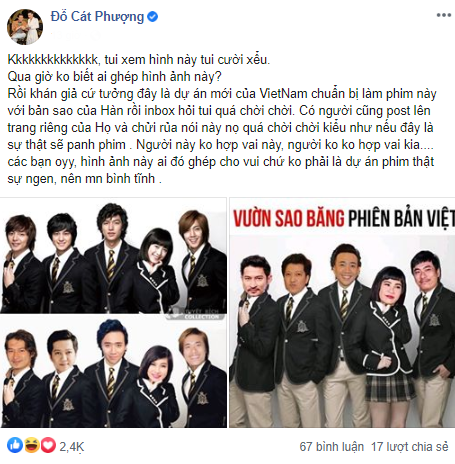 Cát Phượng vừa cười vừa hoang mang khi bị mắng vì có mặt trong poster chế “Vườn sao băng” - Ảnh 2.