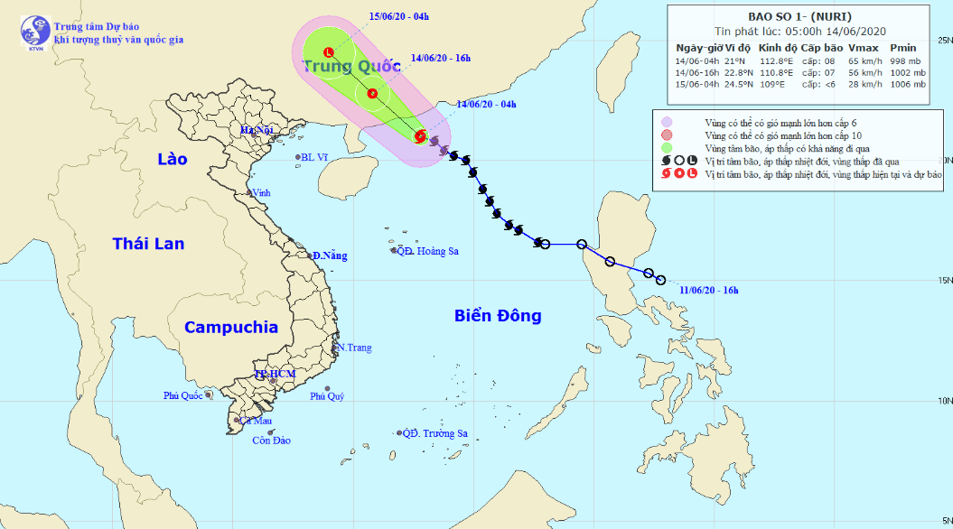 Thông tin mới nhất về vị trí và cường độ của bão số 1 - NURI - Ảnh 1.