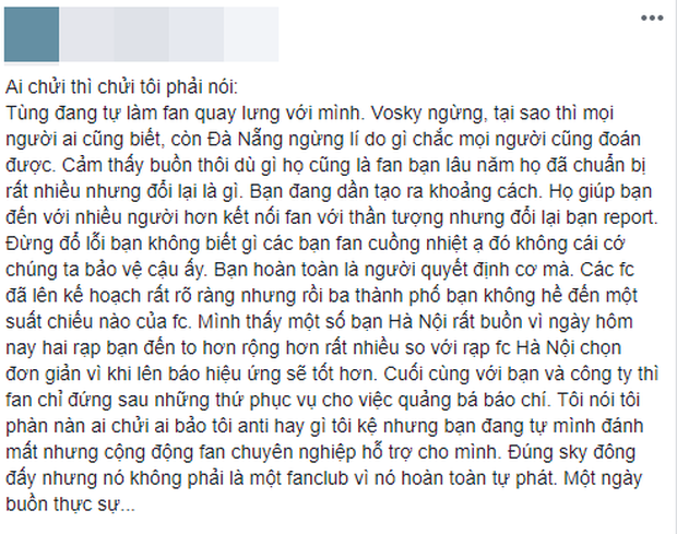 FC Sơn Tùng MTP tại Đà Nẵng tuyên bố tạm dừng hoạt động, nam ca sĩ bị “fan cứng” quay lưng? - Ảnh 4.