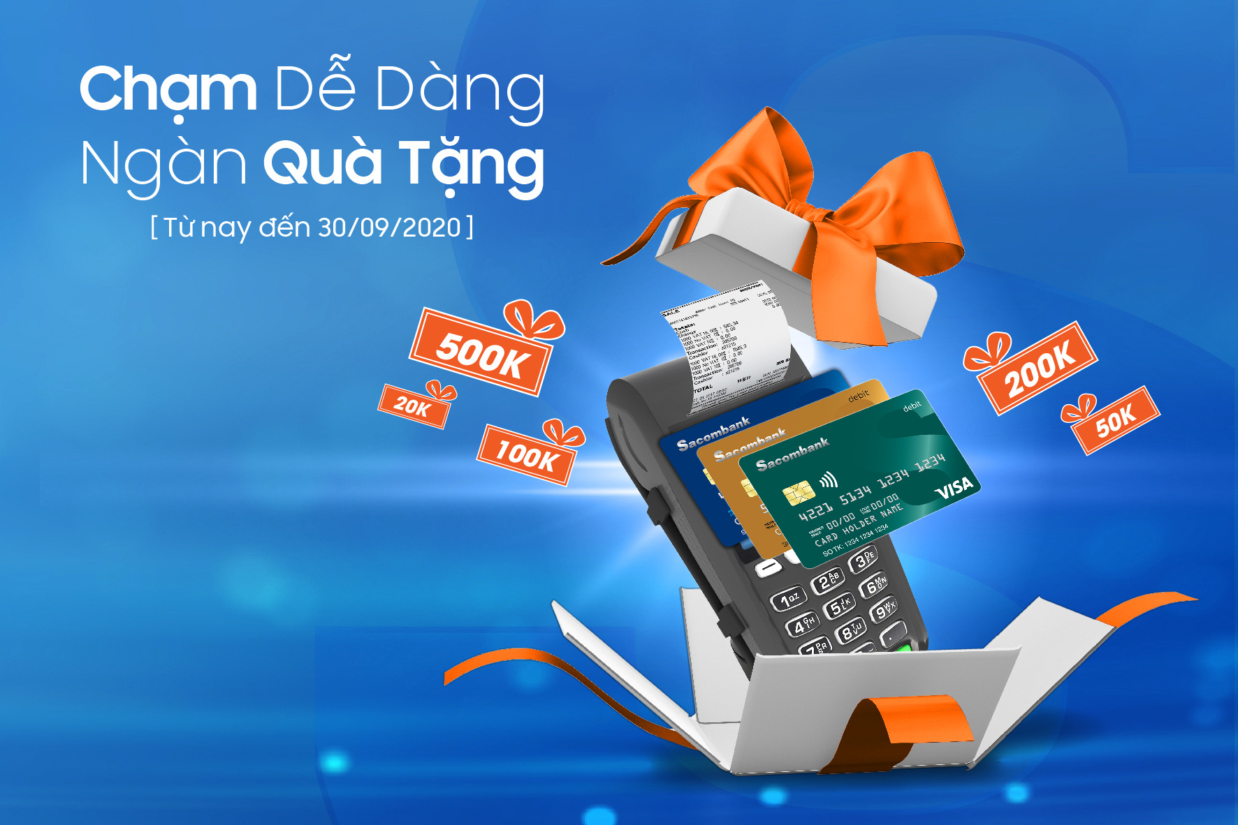 Chủ thẻ Sacombank được hoàn tiền khi thanh toán không tiếp xúc - Ảnh 1.