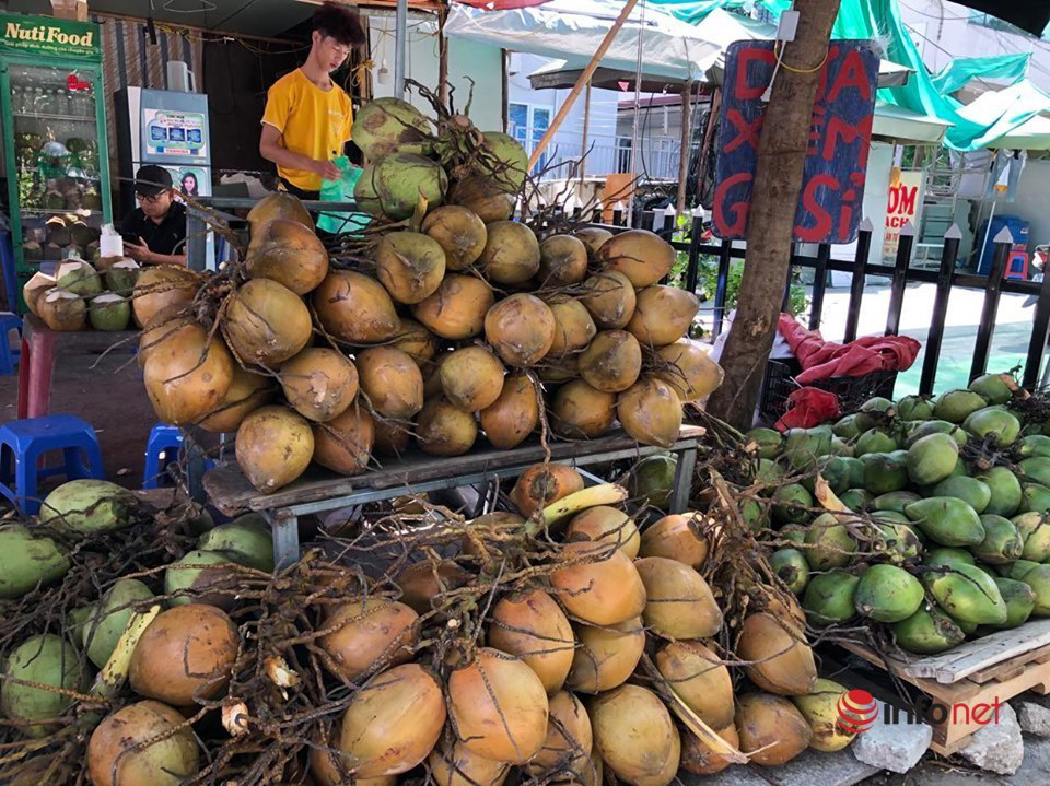 Nắng nóng, nghìn quả dừa bán veo mỗi ngày, thịt lợn không bóng khách - Ảnh 1.