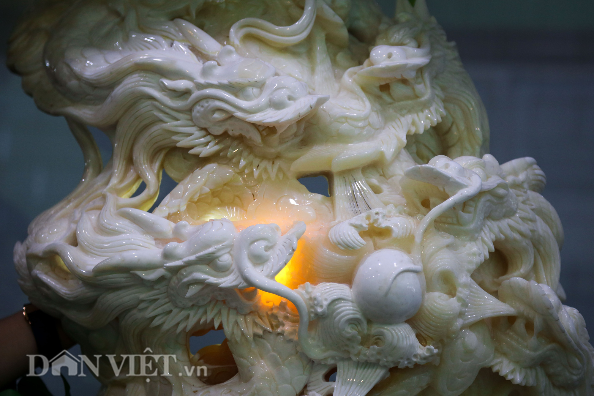 Cận cảnh Cửu Long Tranh Châu chạm khắc trên vỏ sò khổng lồ 1000 tuổi - Ảnh 3.