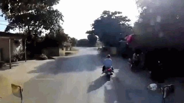 Video: Bé trai lao sang đường đột ngột khiến hai người đàn ông suýt mất mạng - Ảnh 2.