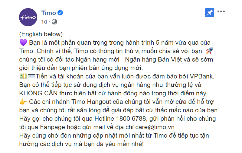 Timo chuyển sang hợp tác cùng ngân hàng của bà Nguyễn Thanh Phượng, VPBank nói gì? - Ảnh 2.