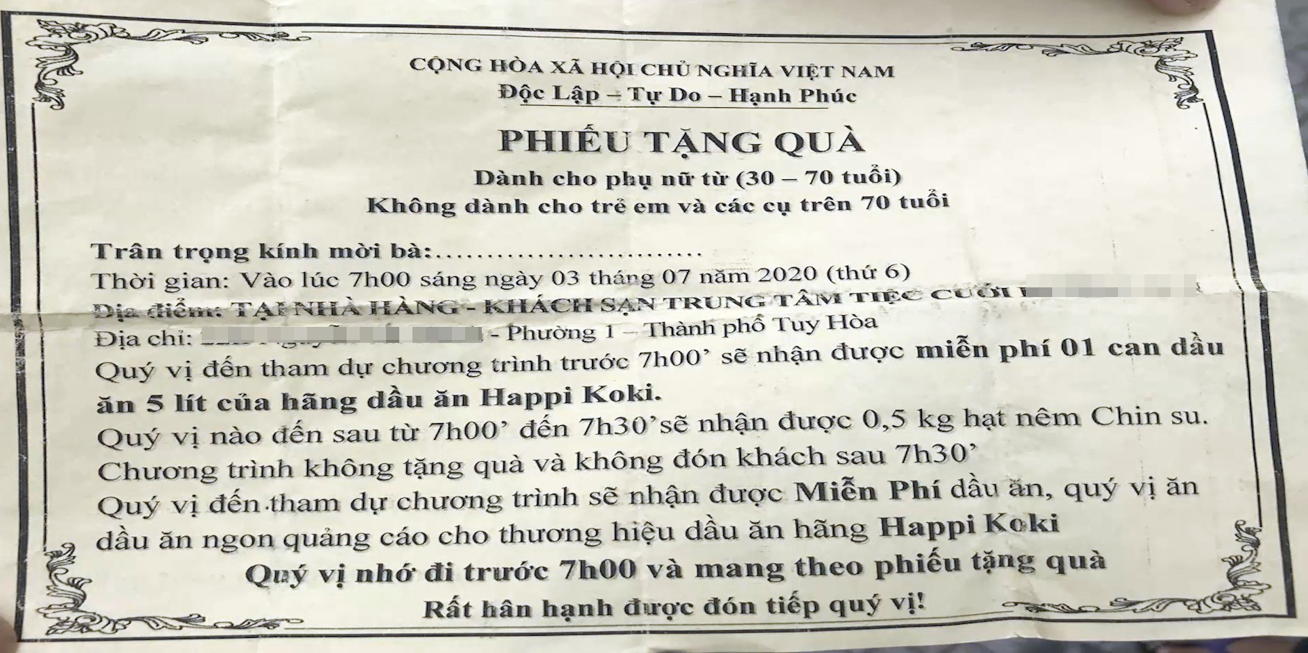 Hàng trăm người dân “sập bẫy” với chiêu trò bán hàng tri ân siêu khuyến mãi - Ảnh 2.