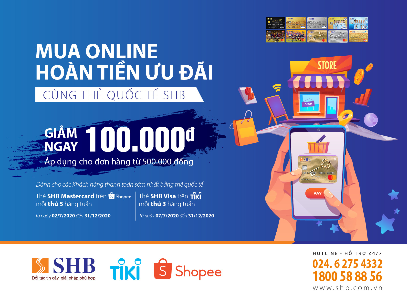 Cùng SHB mua sắm thả ga trên Shopee, Tiki và hoàn tiền ưu đãi - Ảnh 2.