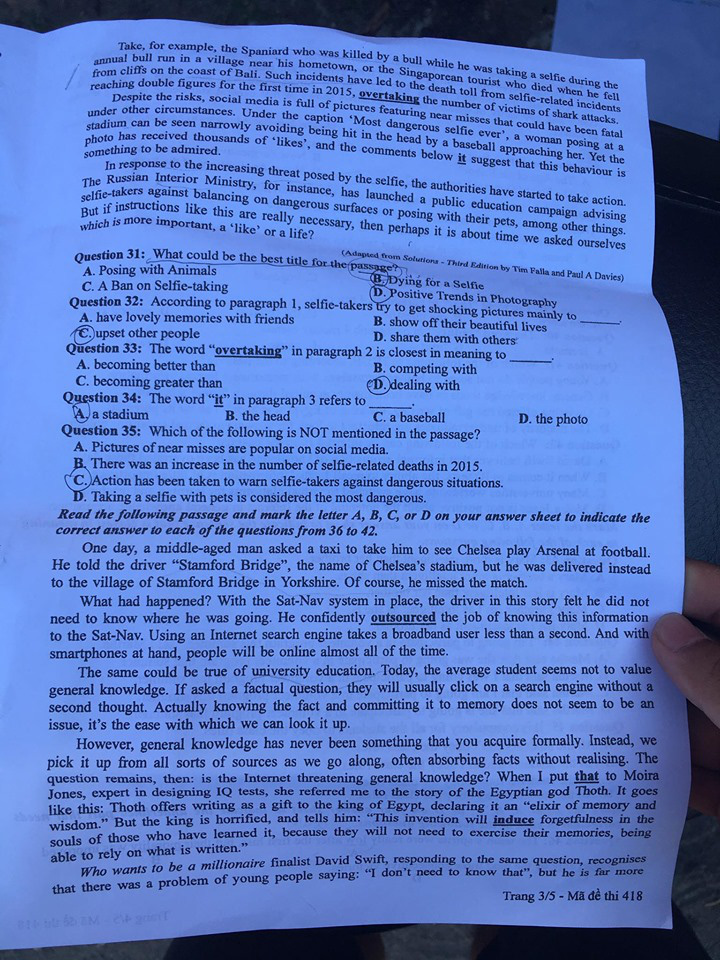 Đề thi Tiếng Anh tốt nghiệp THPT Quốc gia 2020 – Mã đề 418 - Ảnh 3.