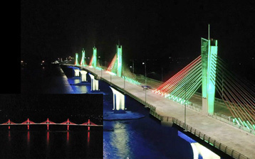 Quảng Ngãi: Đêm về trên cầu dây văng 2.300 tỷ duy nhất nối bờ sông Trà Khúc